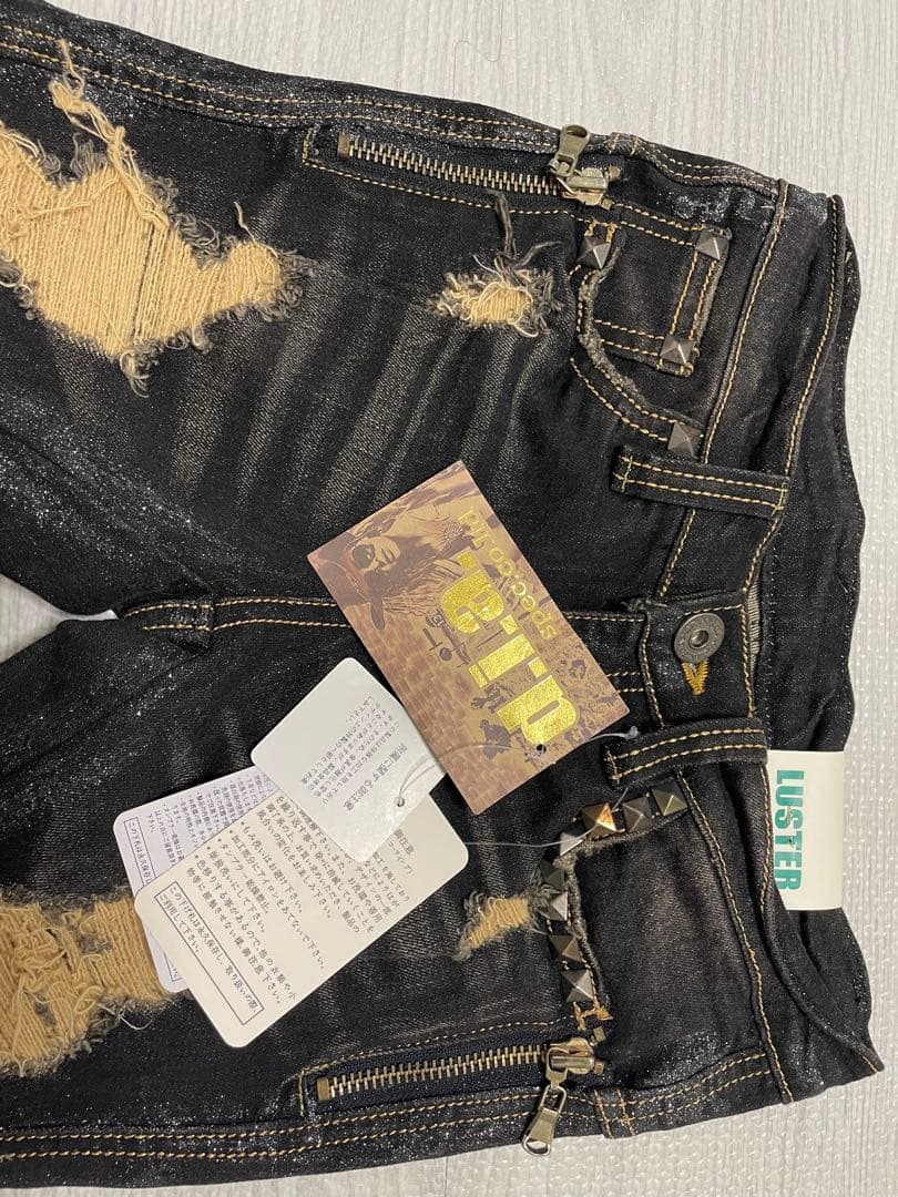 【新品未使用】d.i.a. 大人気スタッズラメダメージスキニーデニム、XS