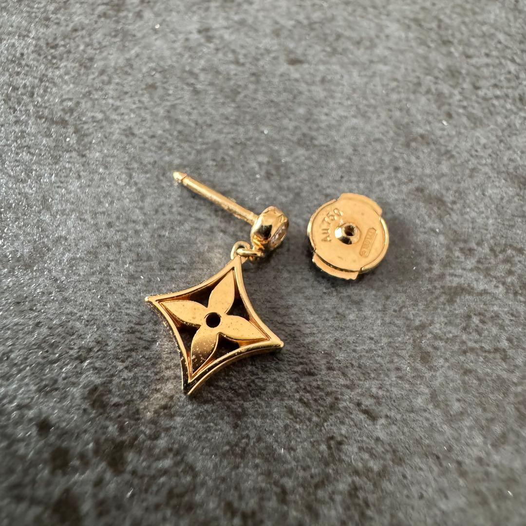 ルイヴィトン　ピアス　片耳　モノグラム　イエローゴールド
