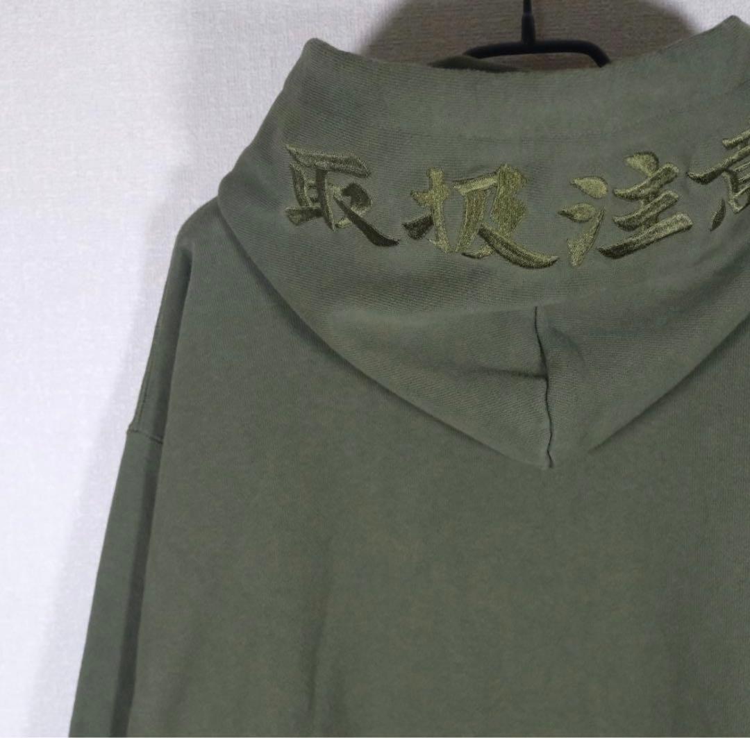 BLACK EYE PATCH 取扱注意 刺繍 パーカー  OLIVE XL