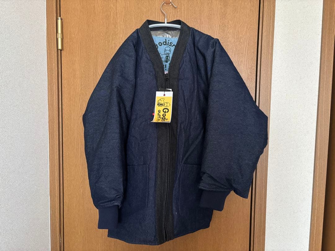 寒風寒波上等デニム半纏（ハンテン）NAVY×BLACK