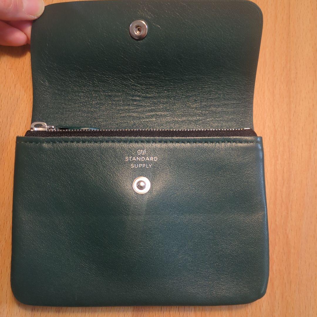 【美品】スタンダードサプライ　パルフラップウォレット ダークグリーン 財布