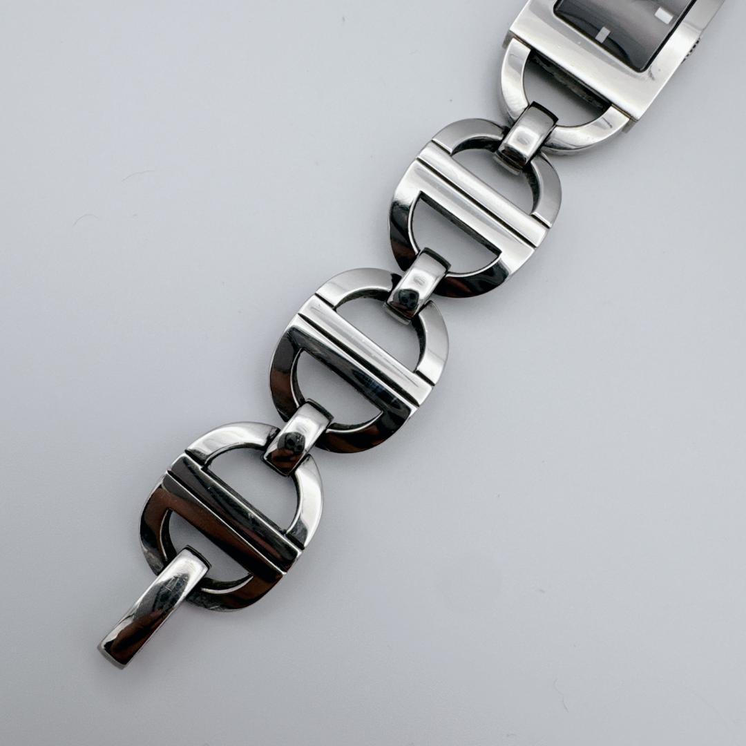 【美品】 DIOR マリス スクエア CDロゴブレス シルバー ブラック 腕時計