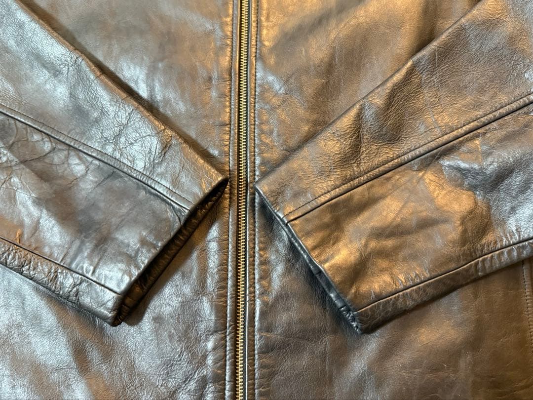 90's OLD GAP シングルレザージャケット　フルジップ　ビンテージ