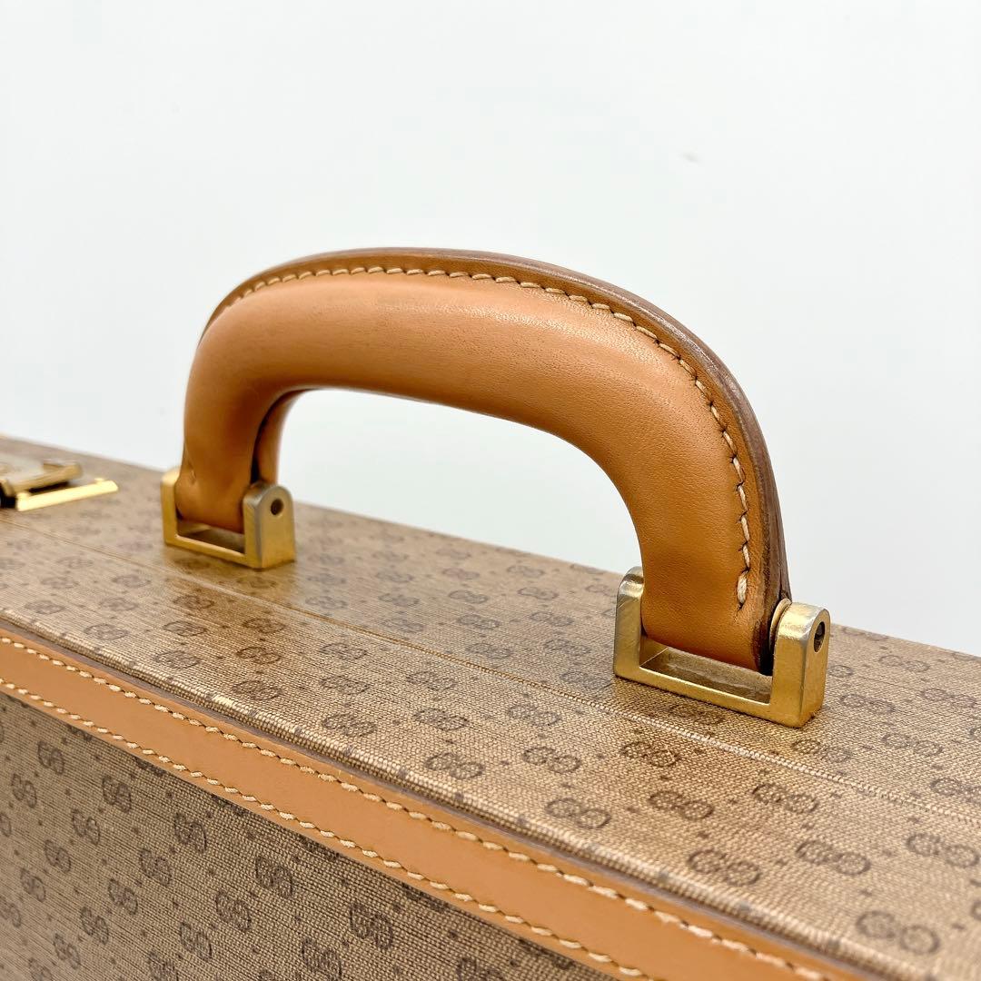 【GUCCI】アタッシュケース　シェリーライン　マイクロGG PVC ベージュ