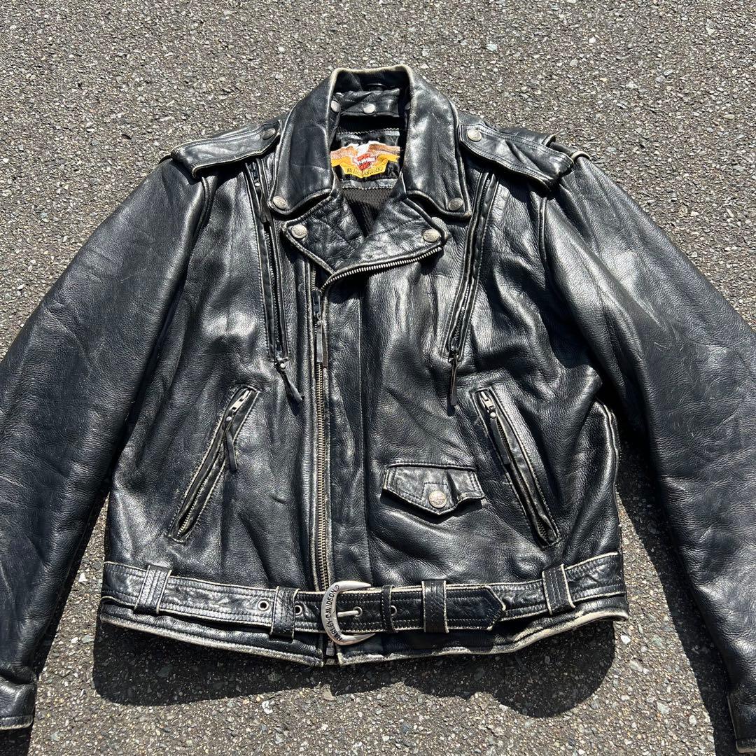 Harley Davidson レザージャケット　革ジャン　ライダース　グランジ