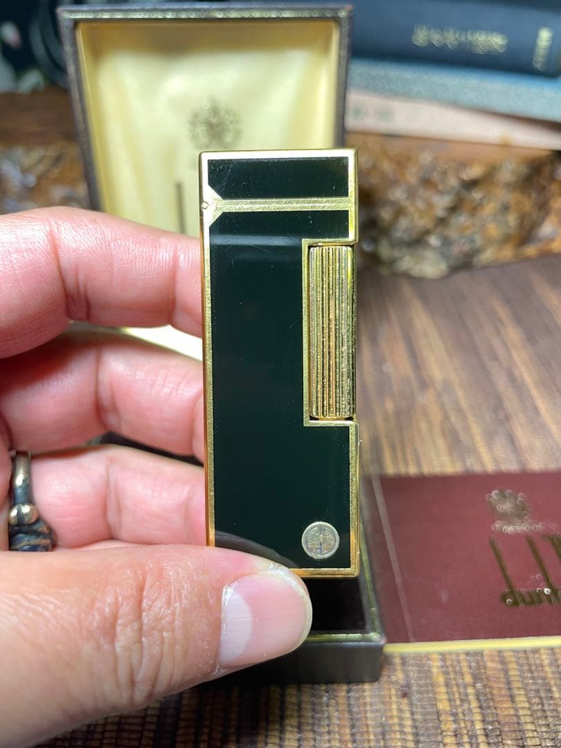 Y*A様 Dunhill ダンヒル ガスライター ブラック×ゴールド ローラー式