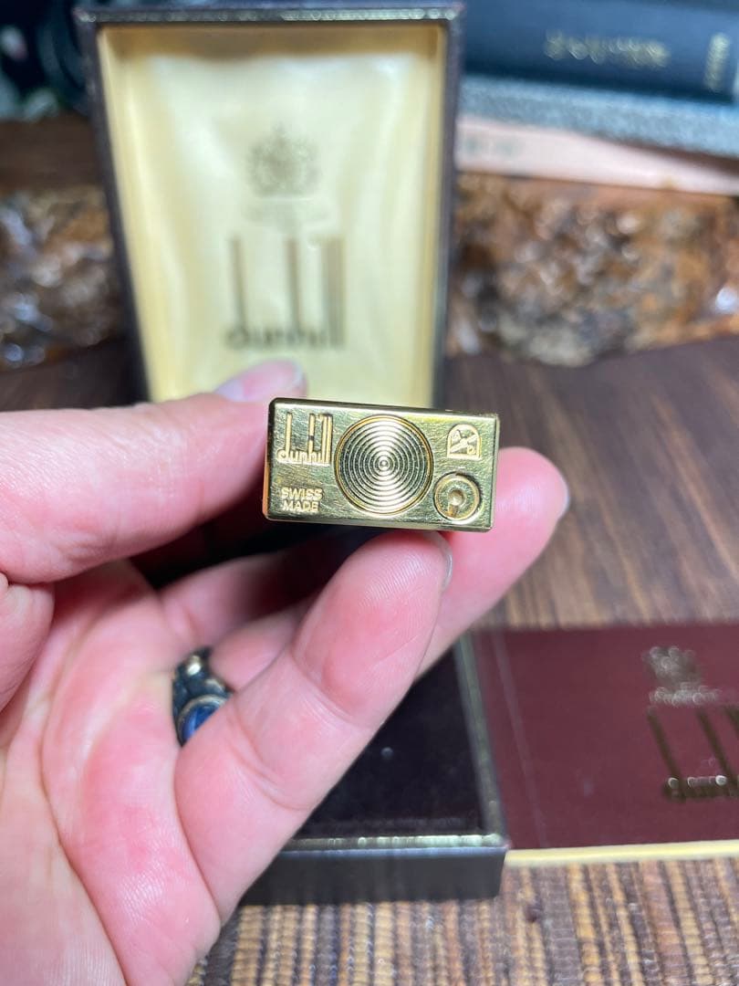 Y*A様 Dunhill ダンヒル ガスライター ブラック×ゴールド ローラー式