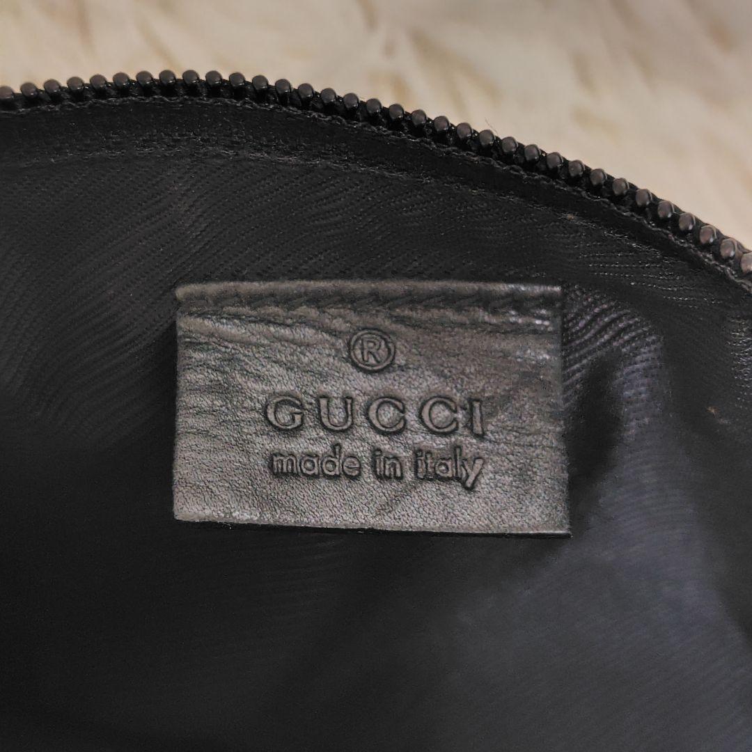 【GUCCI 】GGパターン アクセサリーポーチ ブラック キャンバス地
