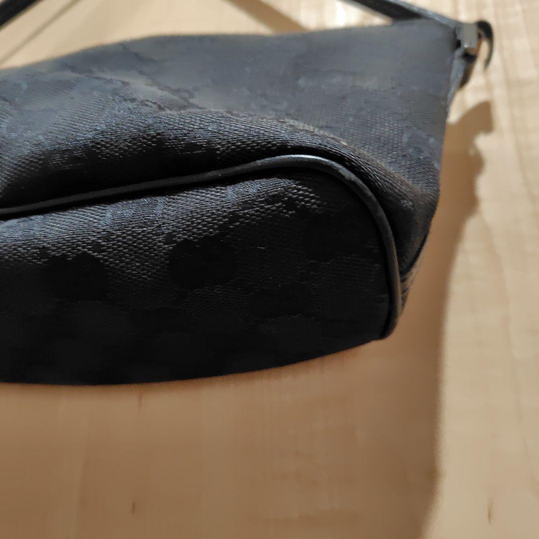 【GUCCI 】GGパターン アクセサリーポーチ ブラック キャンバス地