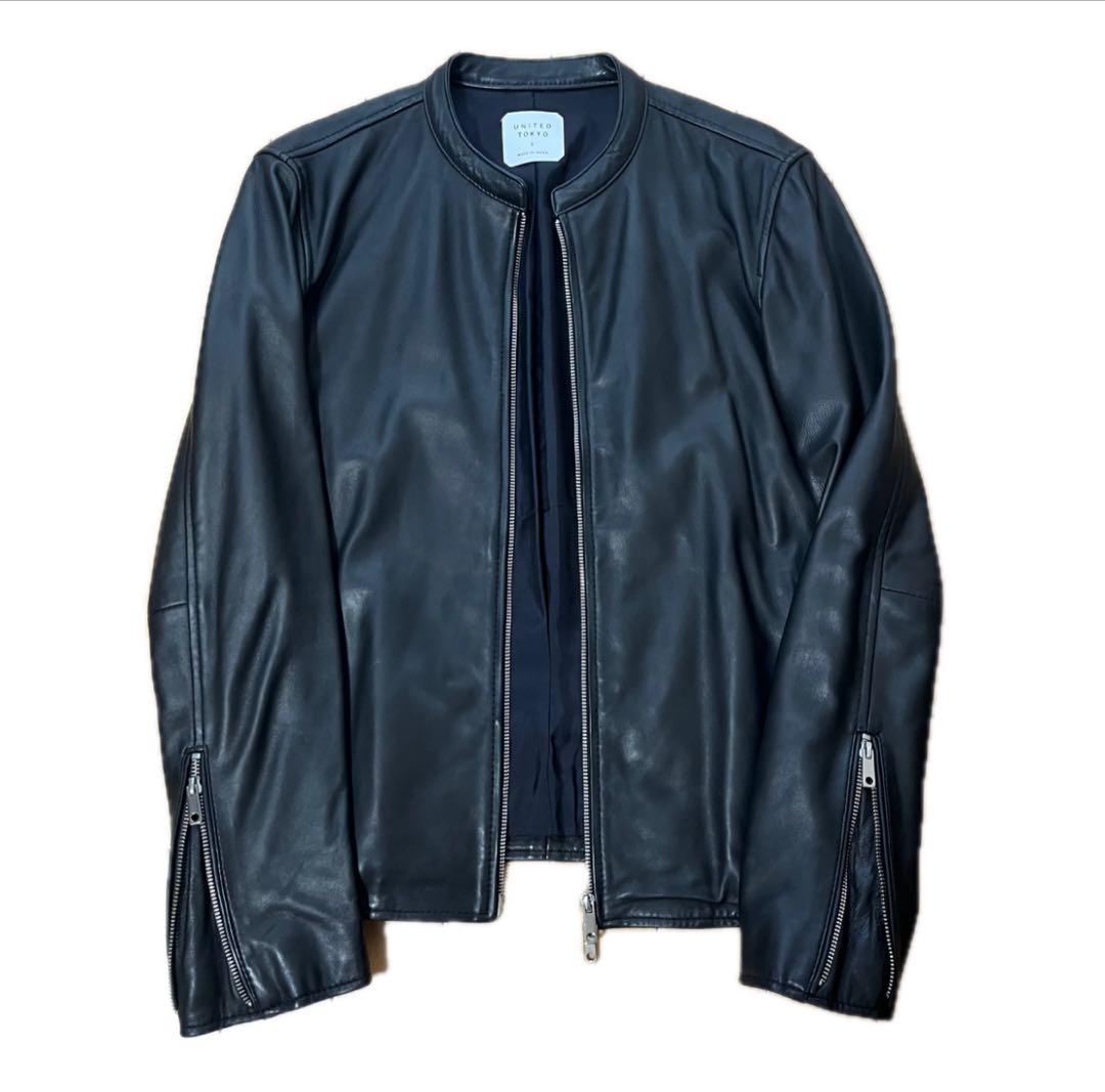 美品　ユナイテッドトウキョウ　ライダースジャケット　シングル　ラムレザー　2