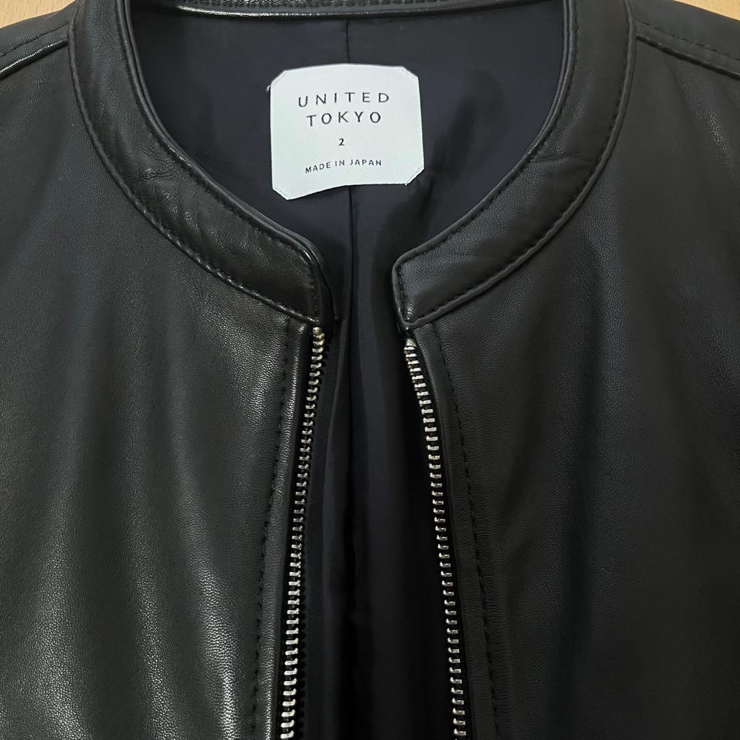 美品　ユナイテッドトウキョウ　ライダースジャケット　シングル　ラムレザー　2