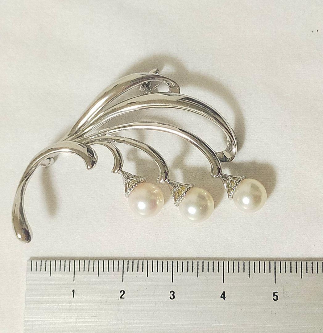 パール シルバー 田崎真珠 タサキ真珠 ブローチ SILVER アクセサリー