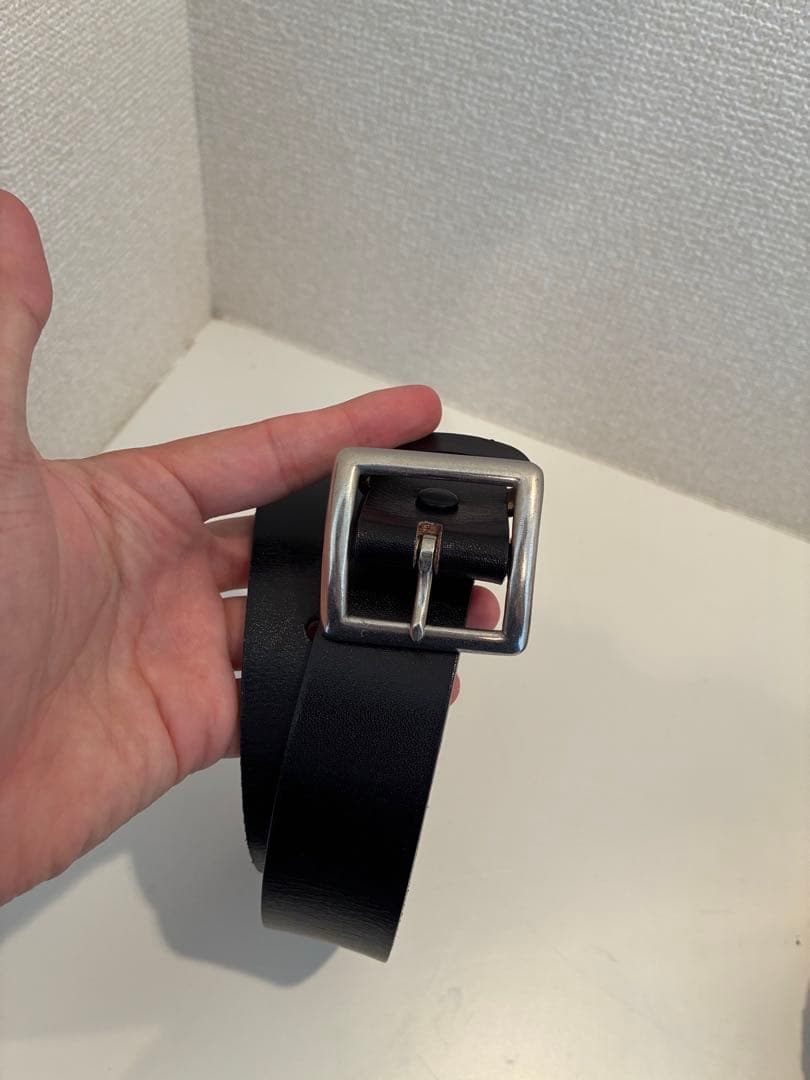 T.T タイガタカハシ　ブラックレザーベルト メタルバックル