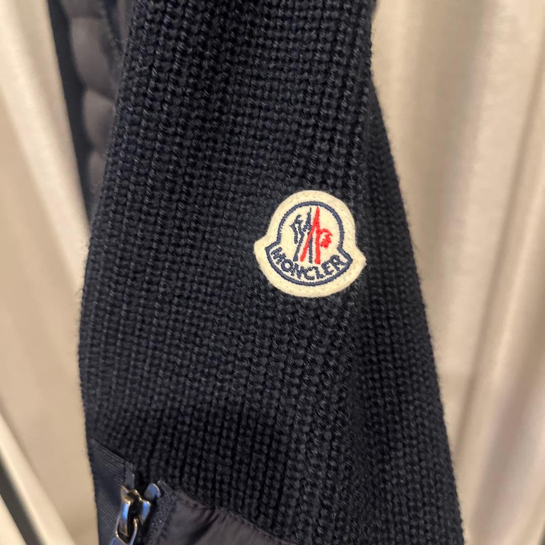 【美品】MONCLER (モンクレール)ニットダウンネイビー　Sサイズ