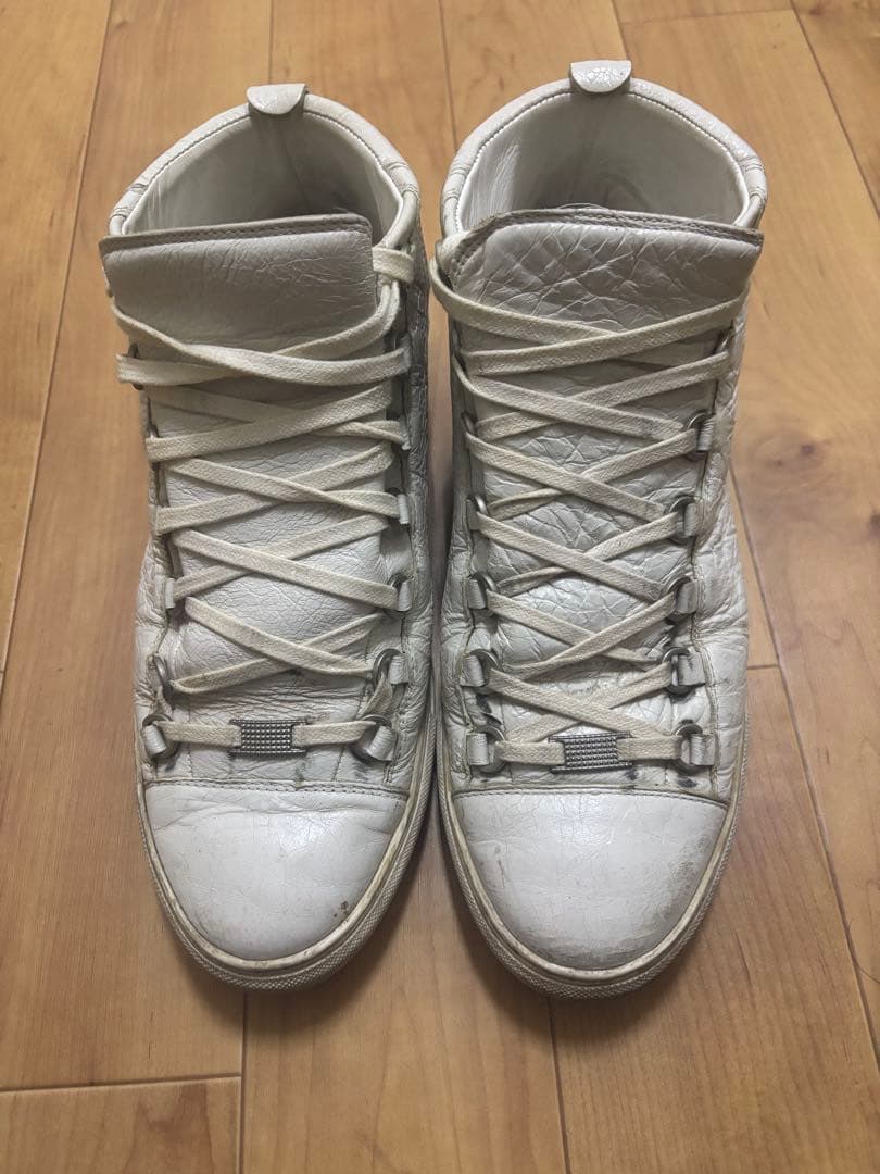 バレンシアガ正規品ホワイトレザー ハイカットスニーカー