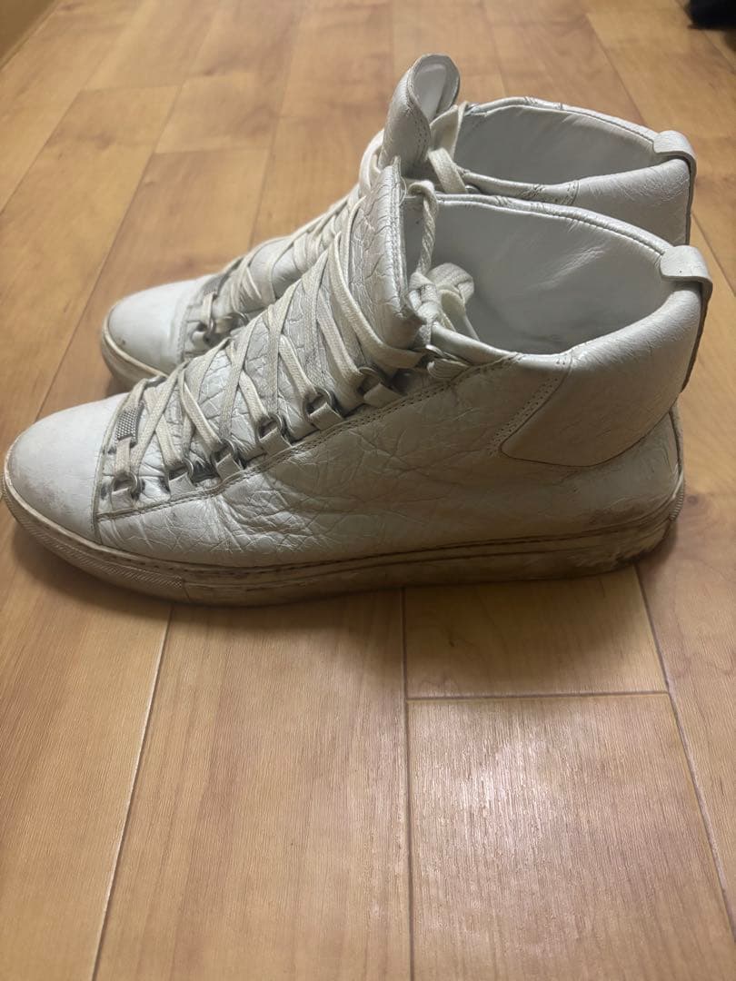 バレンシアガ正規品ホワイトレザー ハイカットスニーカー