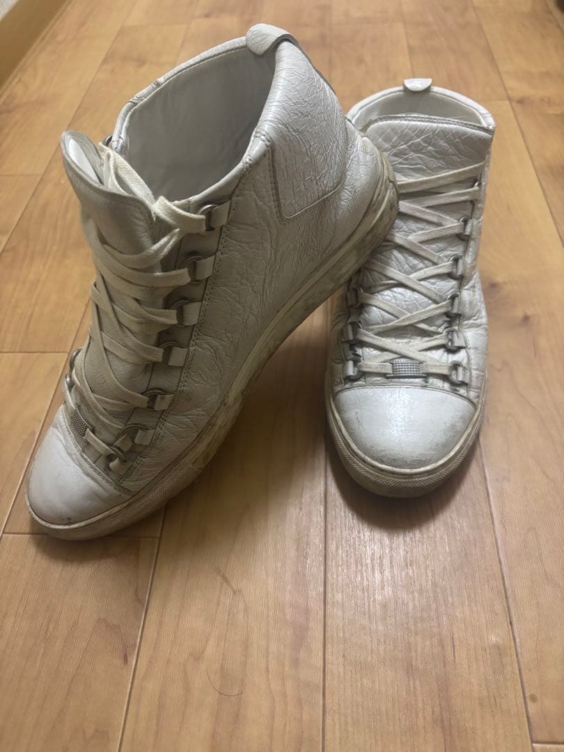 バレンシアガ正規品ホワイトレザー ハイカットスニーカー