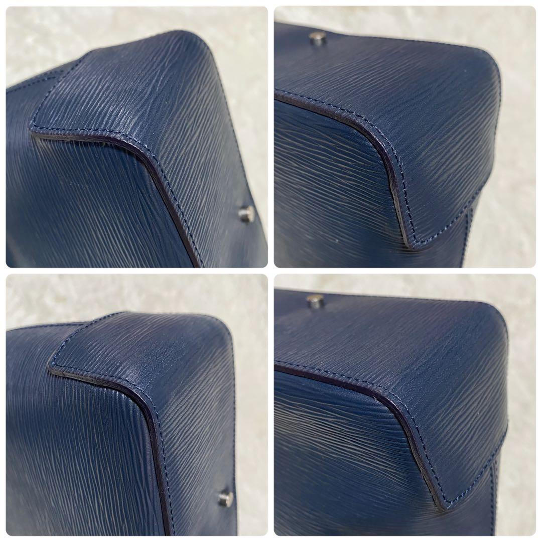 新品タグ付✨アニアリ　トートバッグブリーフケース紺レザー自立式ドーム型A4収納⭕️