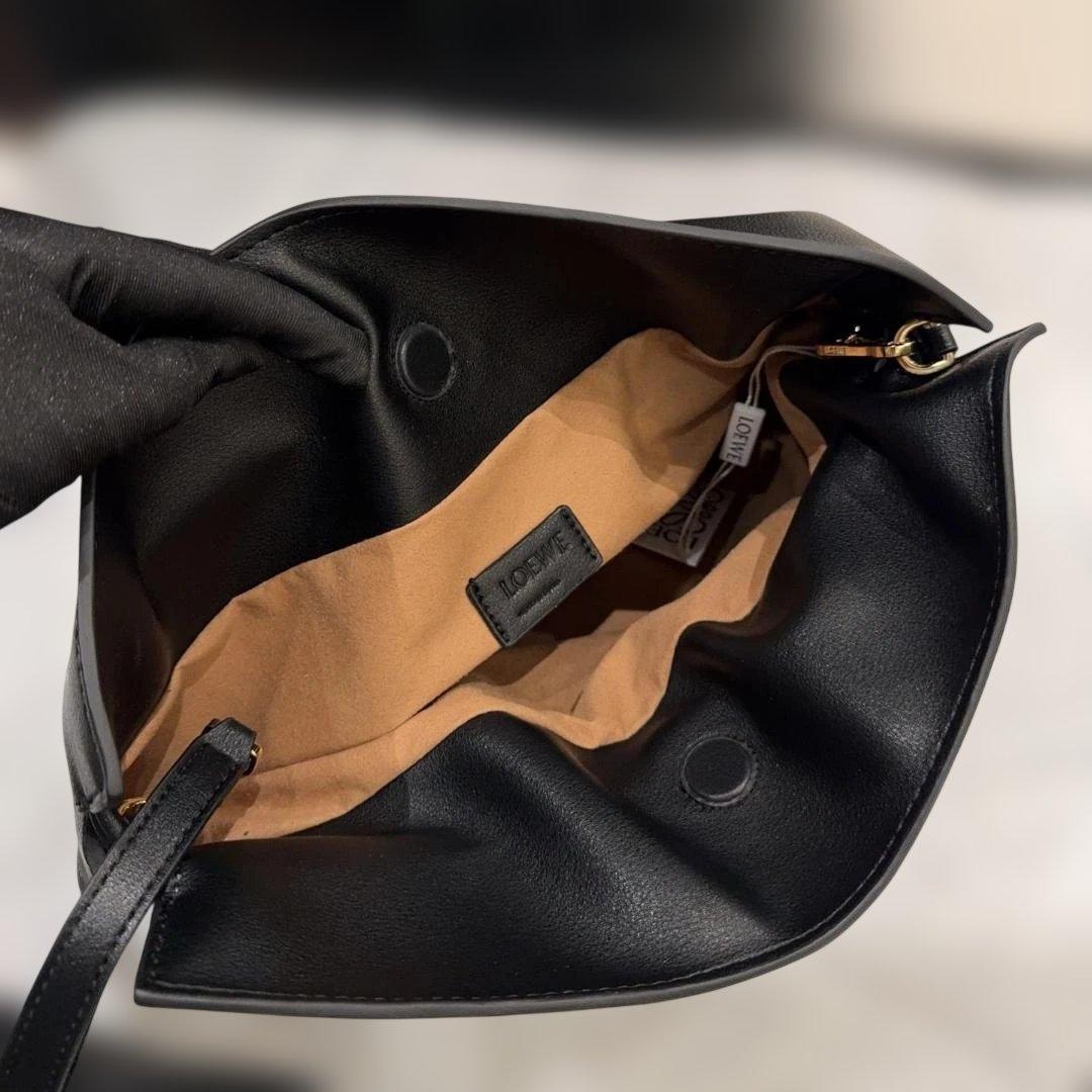 Flamenco Bag 30 ブラックレザー ショルダーバッグ