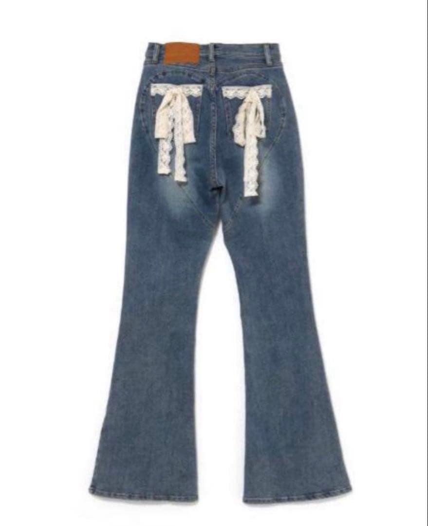 andmary Lacey ribbon heart hip denim　Ꮇ