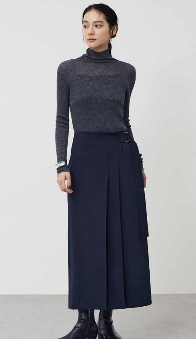 新品未使用　PLST ラメシアーリブタートルネックセーター