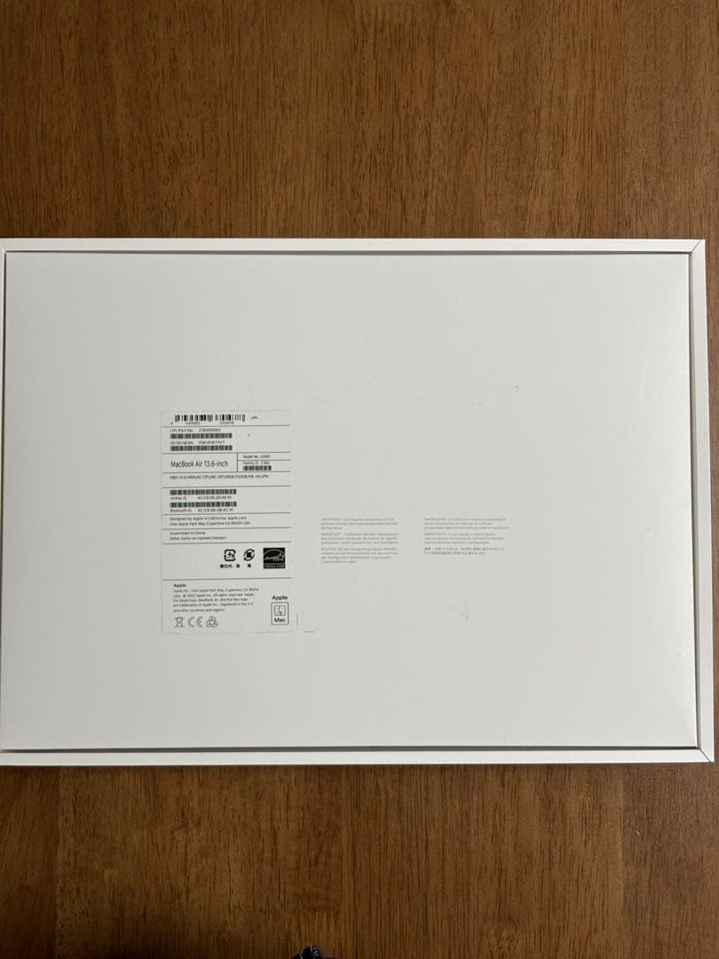 MacBook Air M2 USキーボード 8GBメモリ 256GB SSD