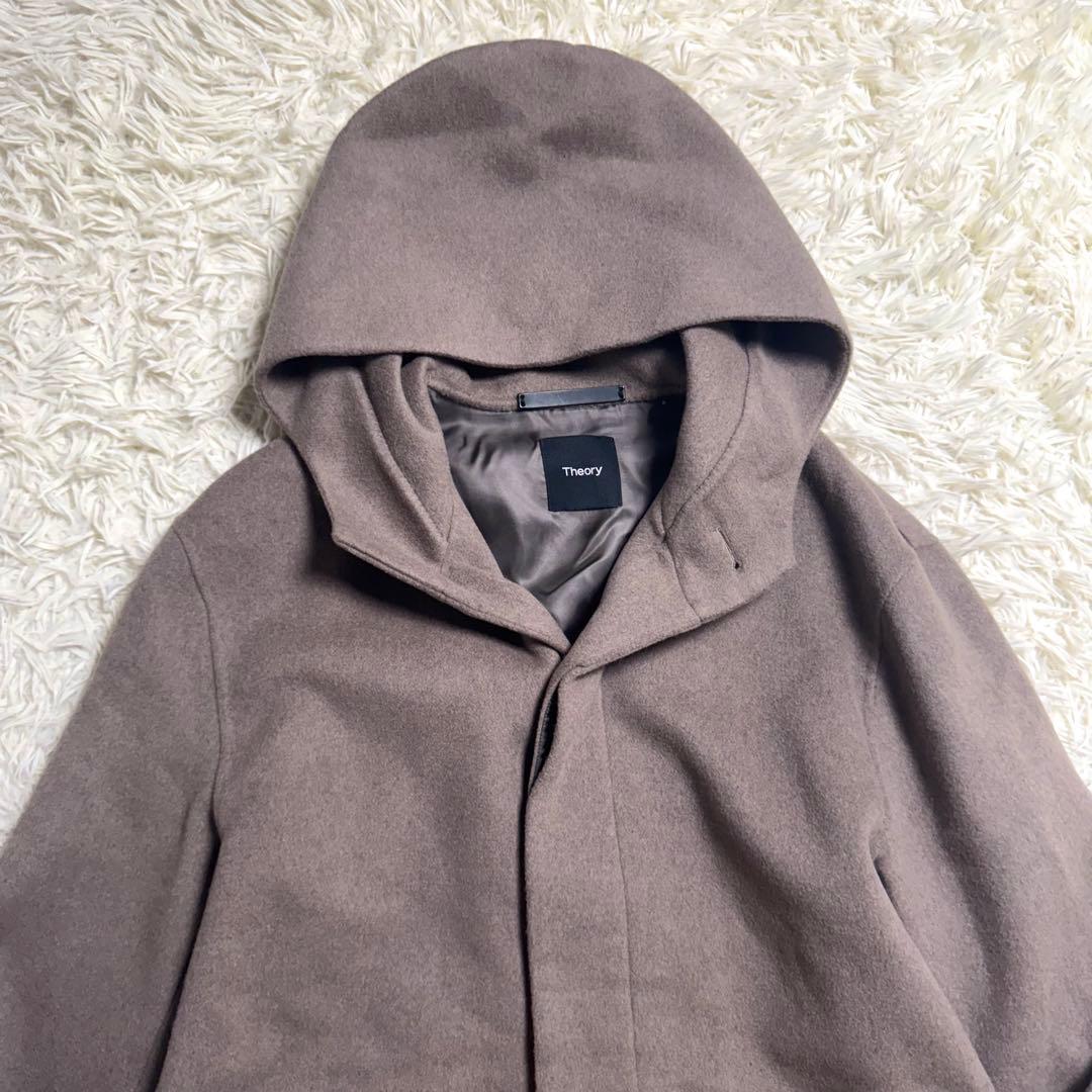 【美品】現行セオリー　フーデッド ウールカシミヤ コート メンズS ユニセックス