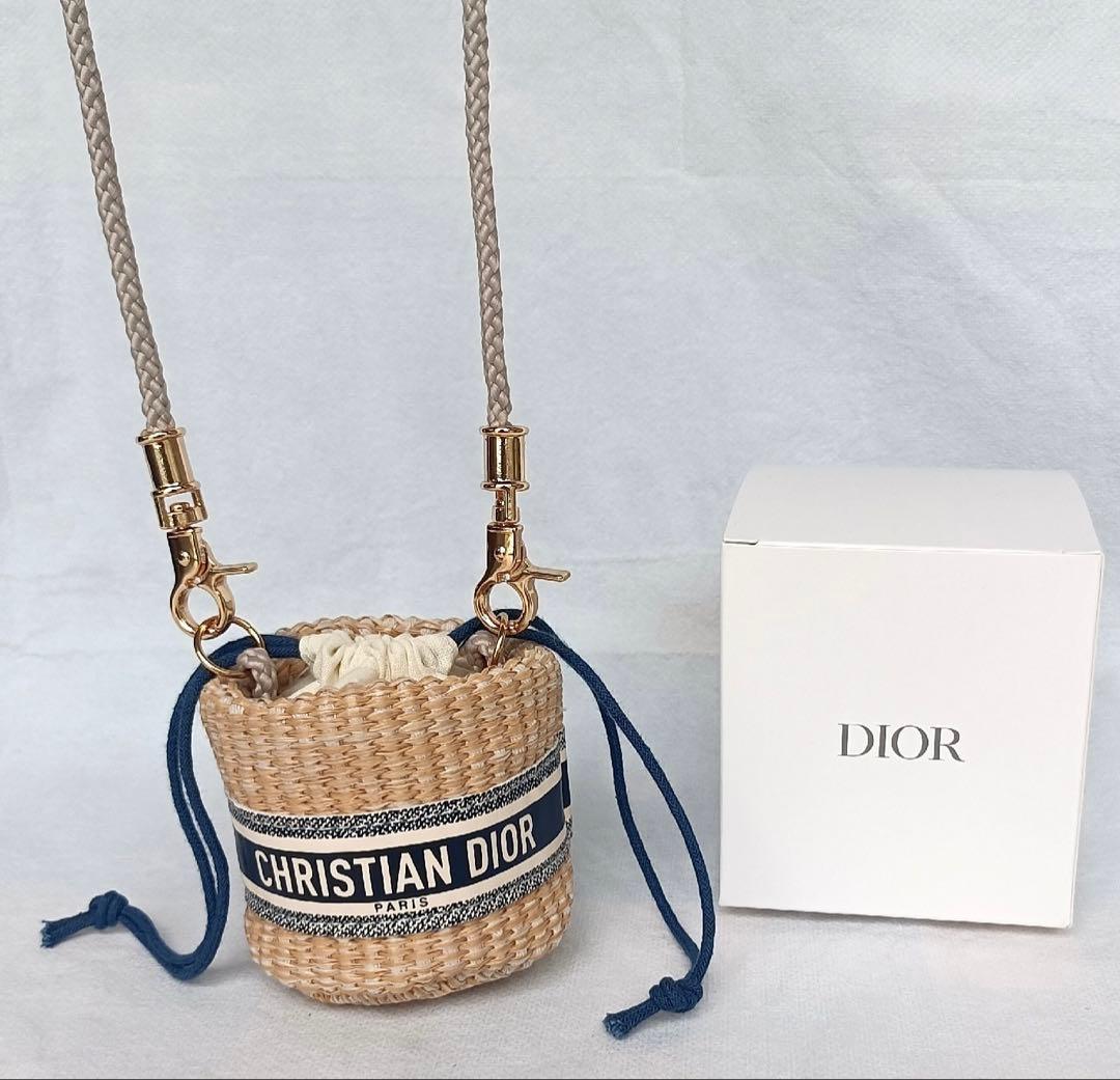 新品未使用箱付き　ディオール　ノベルティ　ストローポーチ ミニショルダーバッグ