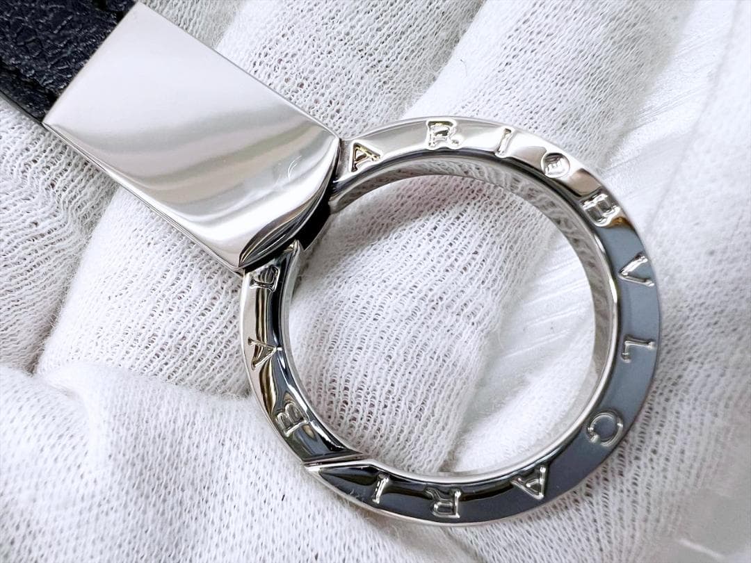 未使用保管　美品　BVLGARI　ブルガリ　マン　キーリング　黒　282704