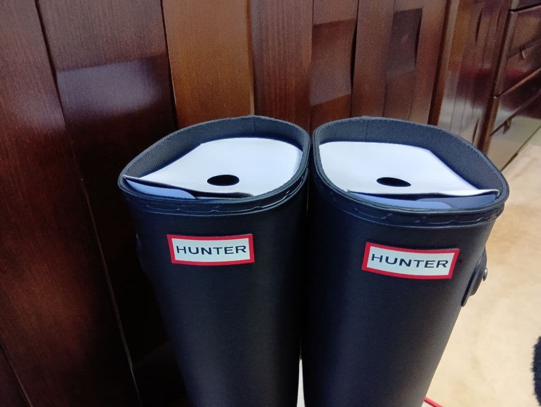 ひろ　HUNTER ブラック レインブーツ バックル付き