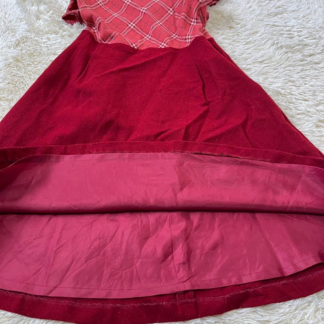 BURBERRY バーバリーブルーレーベル ノースリーブワンピース赤 38