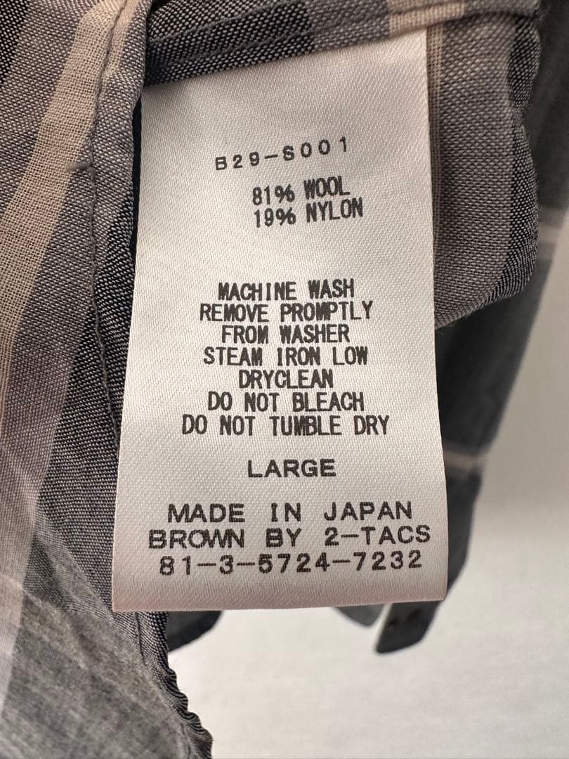 brown by 2-tacs Regular collar Lサイズ