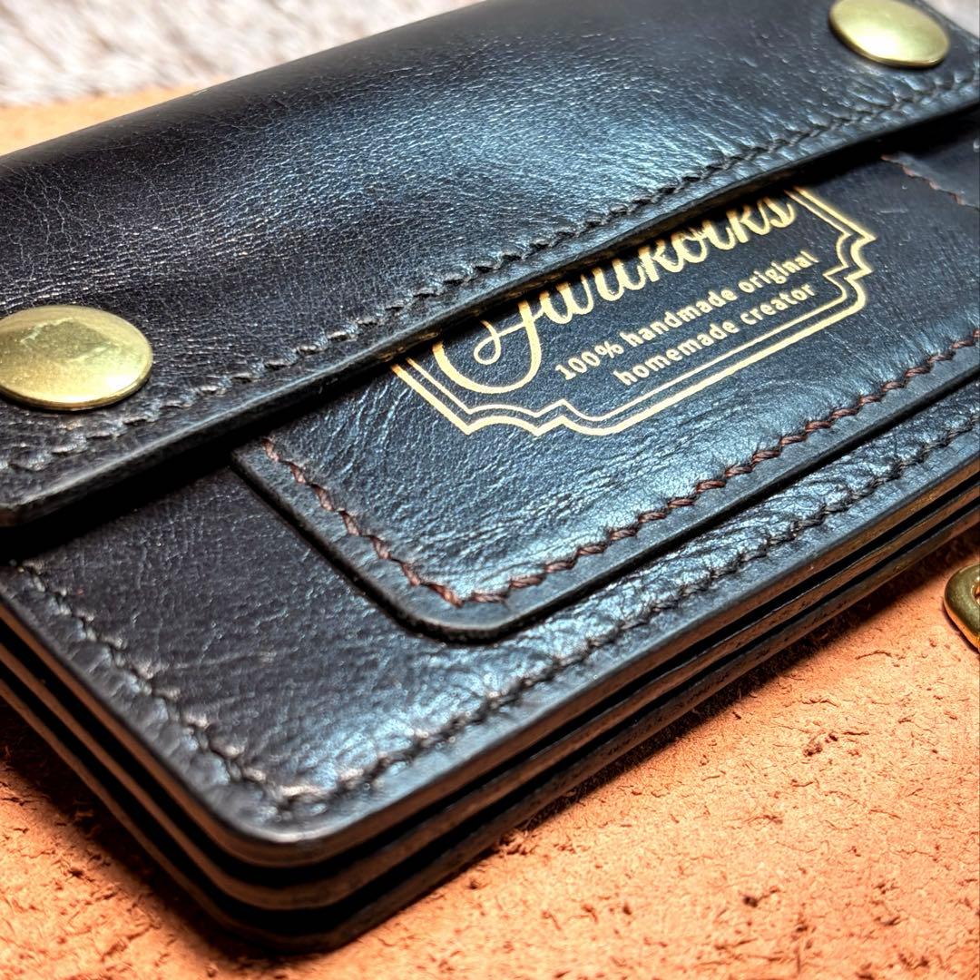 ミドルトラッカーウォレット3層.スムース革