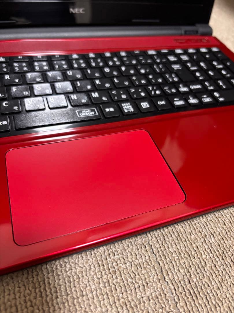 LAVIE ノートPC 赤色 本体 + マウス　一部難有り