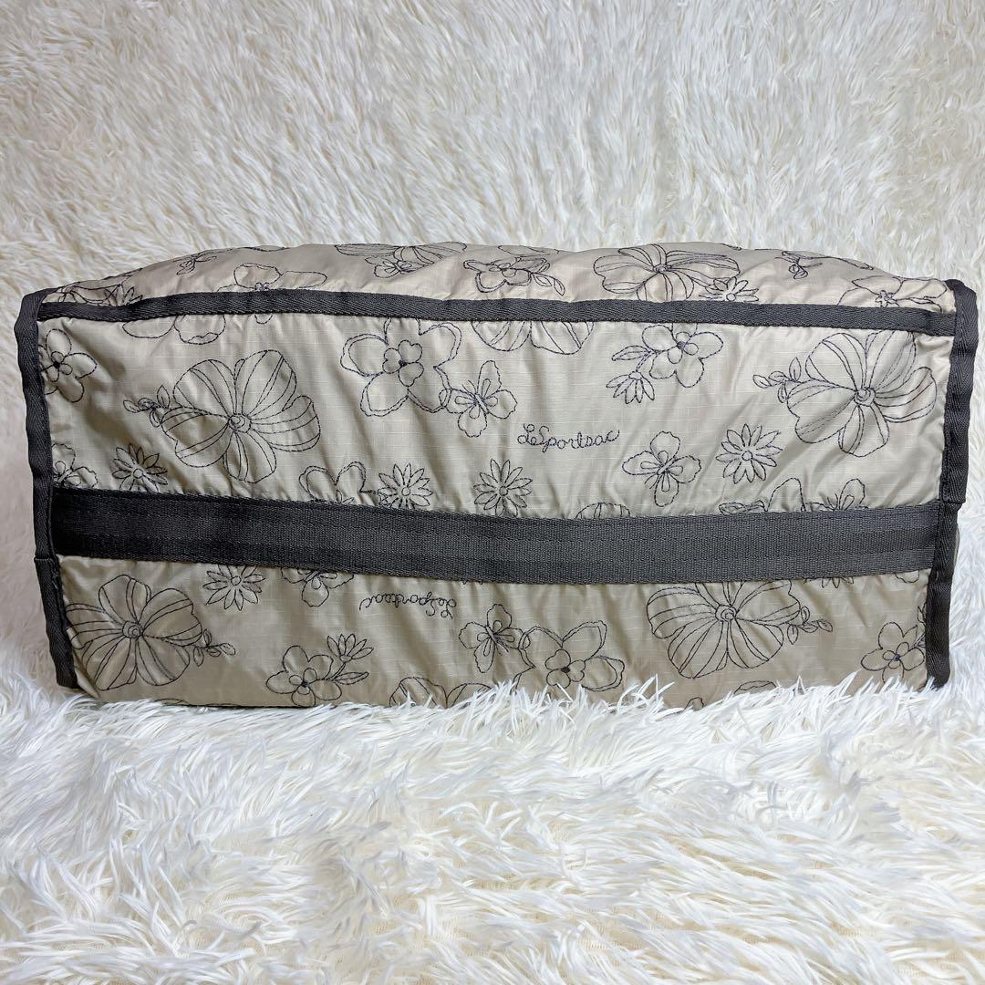 ✨極美品✨レスポートサック　ボストンバッグ　刺繍　花柄　ベージュ　ショルダー