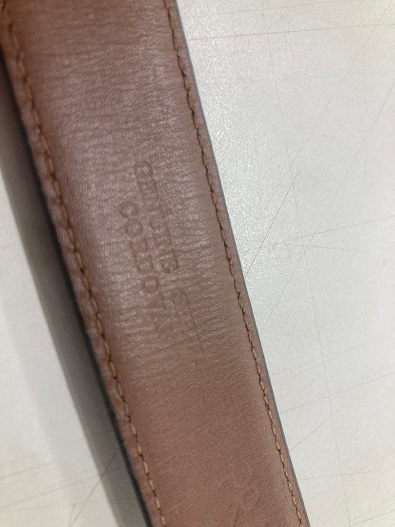 【極美品】PRAIRIE GINZA メンズベルト コードバン クロコ型押し 黒