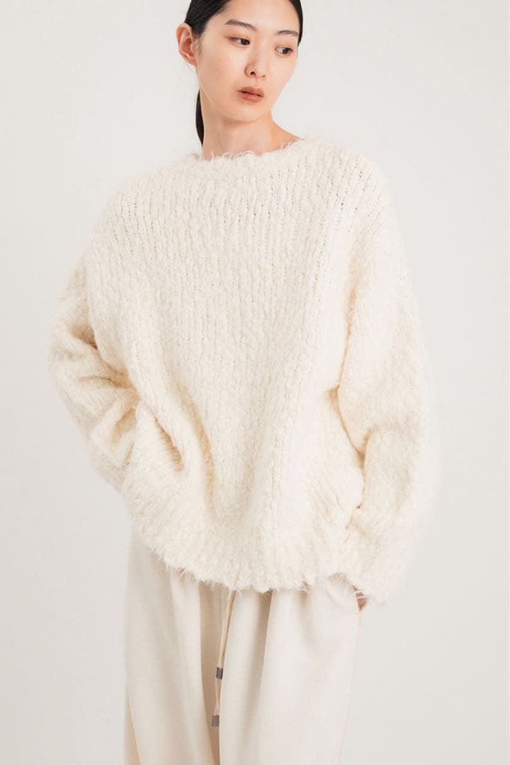 スタニングルアー 新品紙タグ付き⭐️スラブフェザーカーディガンウールコートアウター