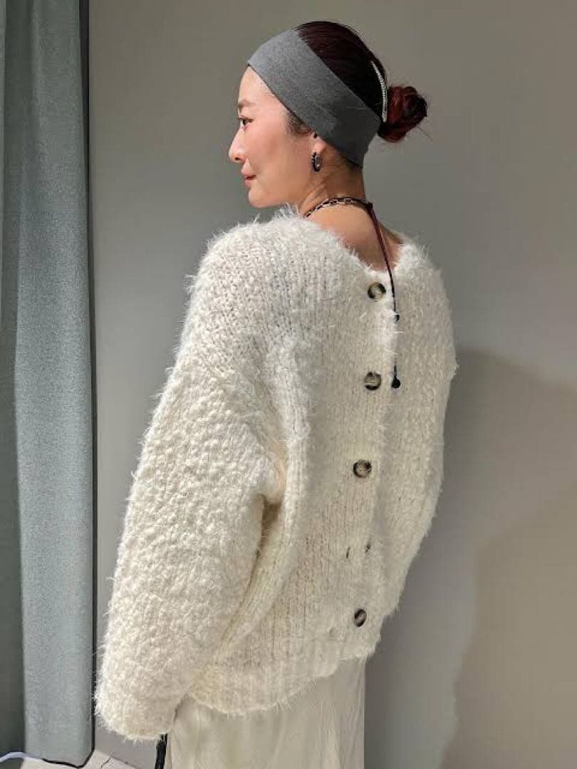 スタニングルアー 新品紙タグ付き⭐️スラブフェザーカーディガンウールコートアウター