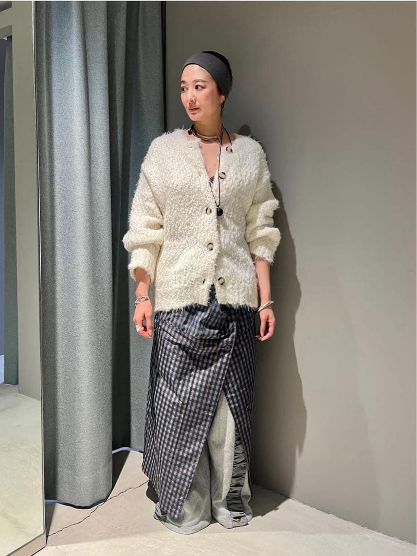 スタニングルアー 新品紙タグ付き⭐️スラブフェザーカーディガンウールコートアウター