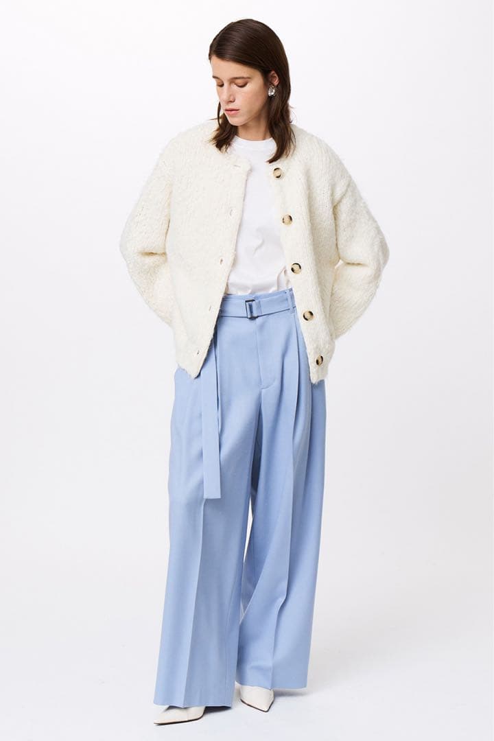 スタニングルアー 新品紙タグ付き⭐️スラブフェザーカーディガンウールコートアウター