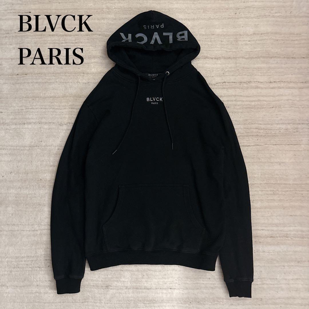 希少 BLVCK PARIS ロゴ刺繍 パーカー ブラックパリ 黒 S