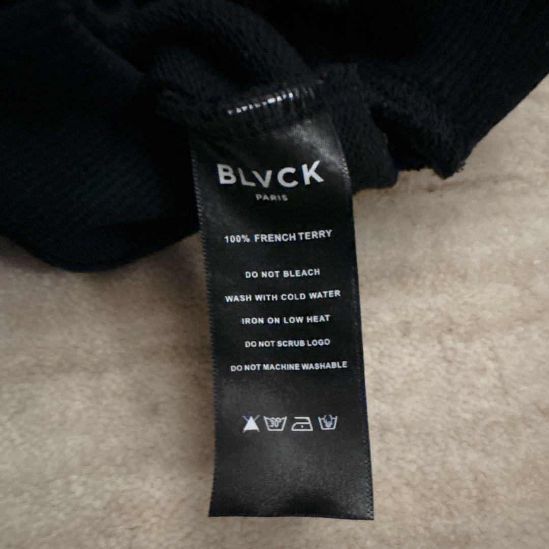 希少 BLVCK PARIS ロゴ刺繍 パーカー ブラックパリ 黒 S