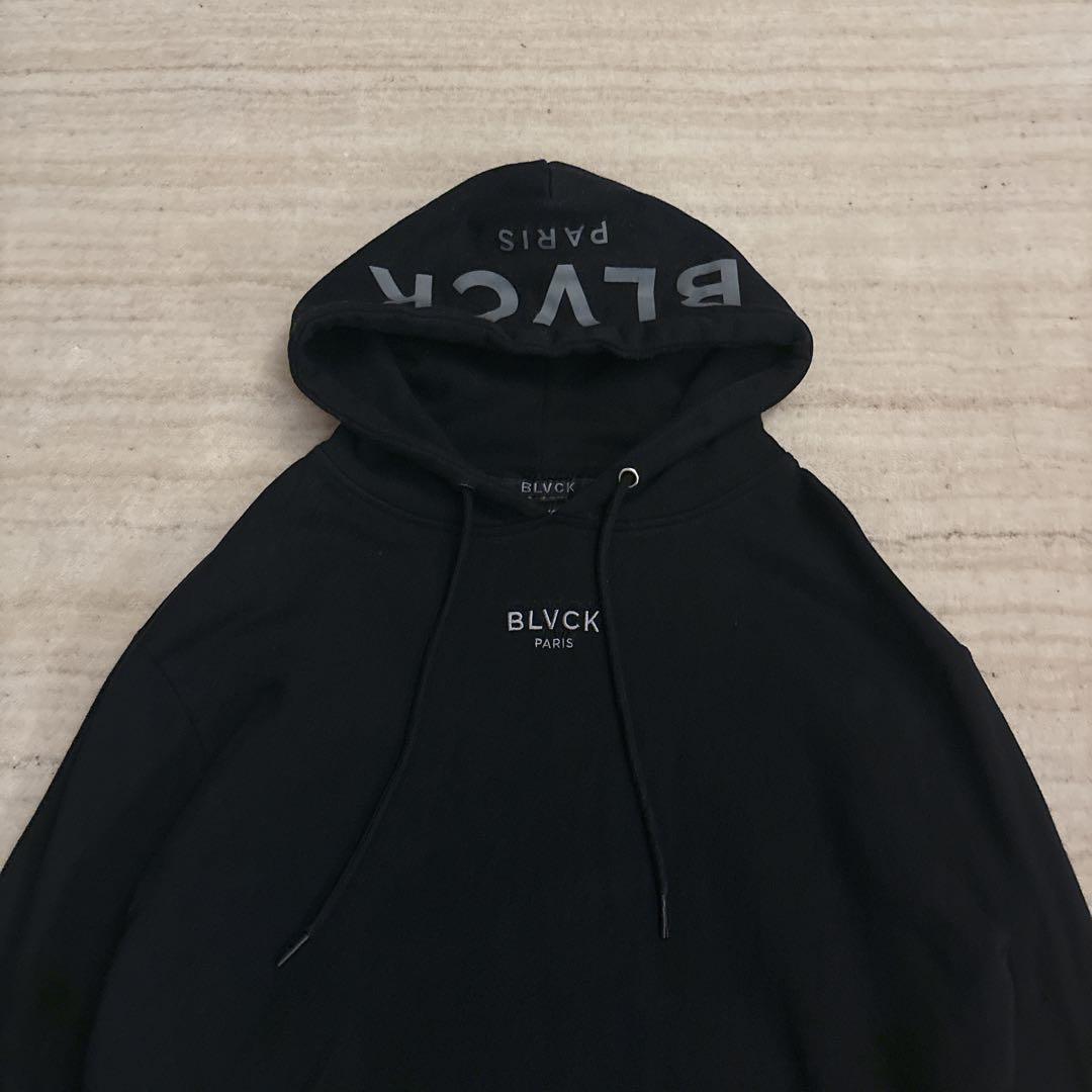 希少 BLVCK PARIS ロゴ刺繍 パーカー ブラックパリ 黒 S