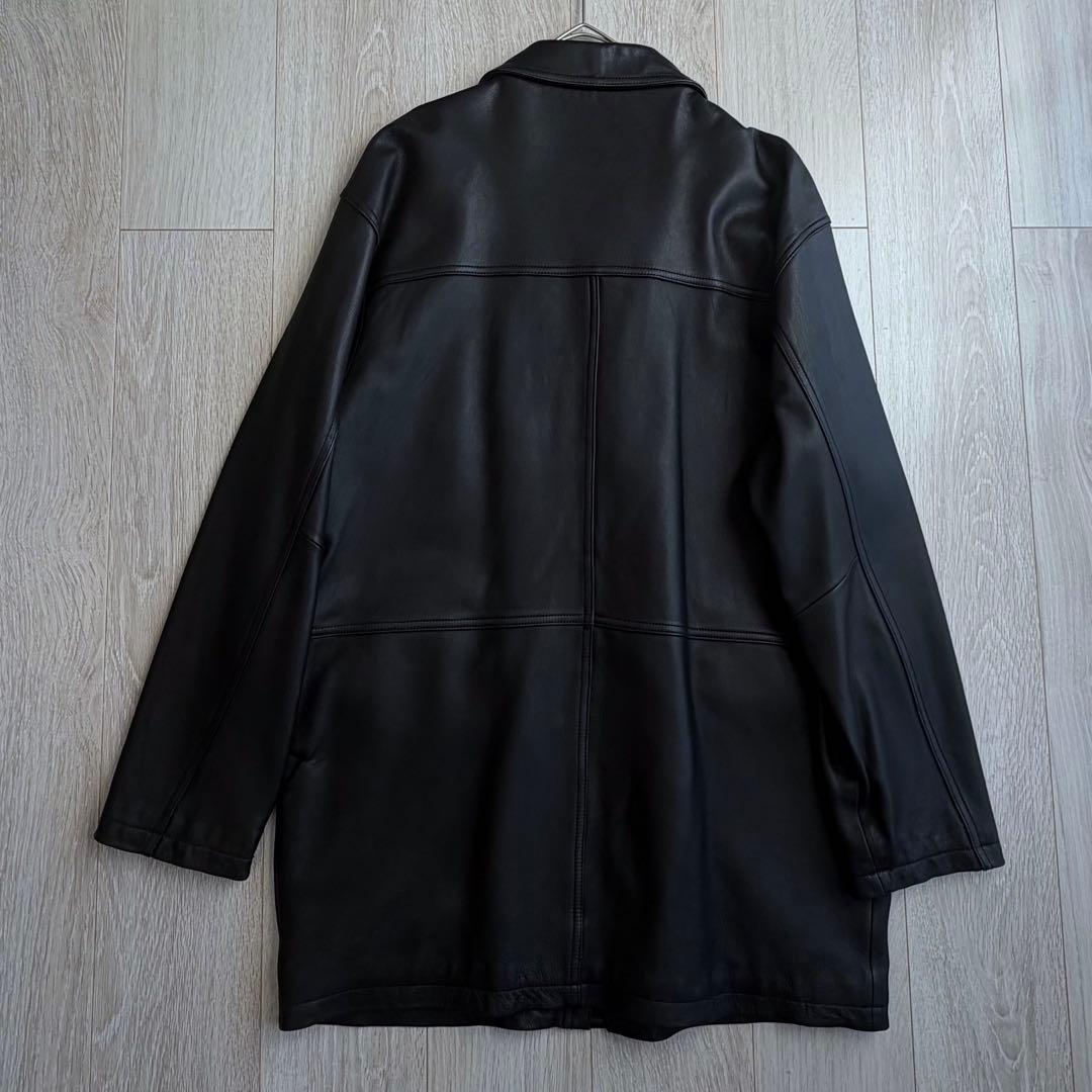 希少 VINTAGE ラムレザー カーコート ブラック M 羊革 レザーブルゾン