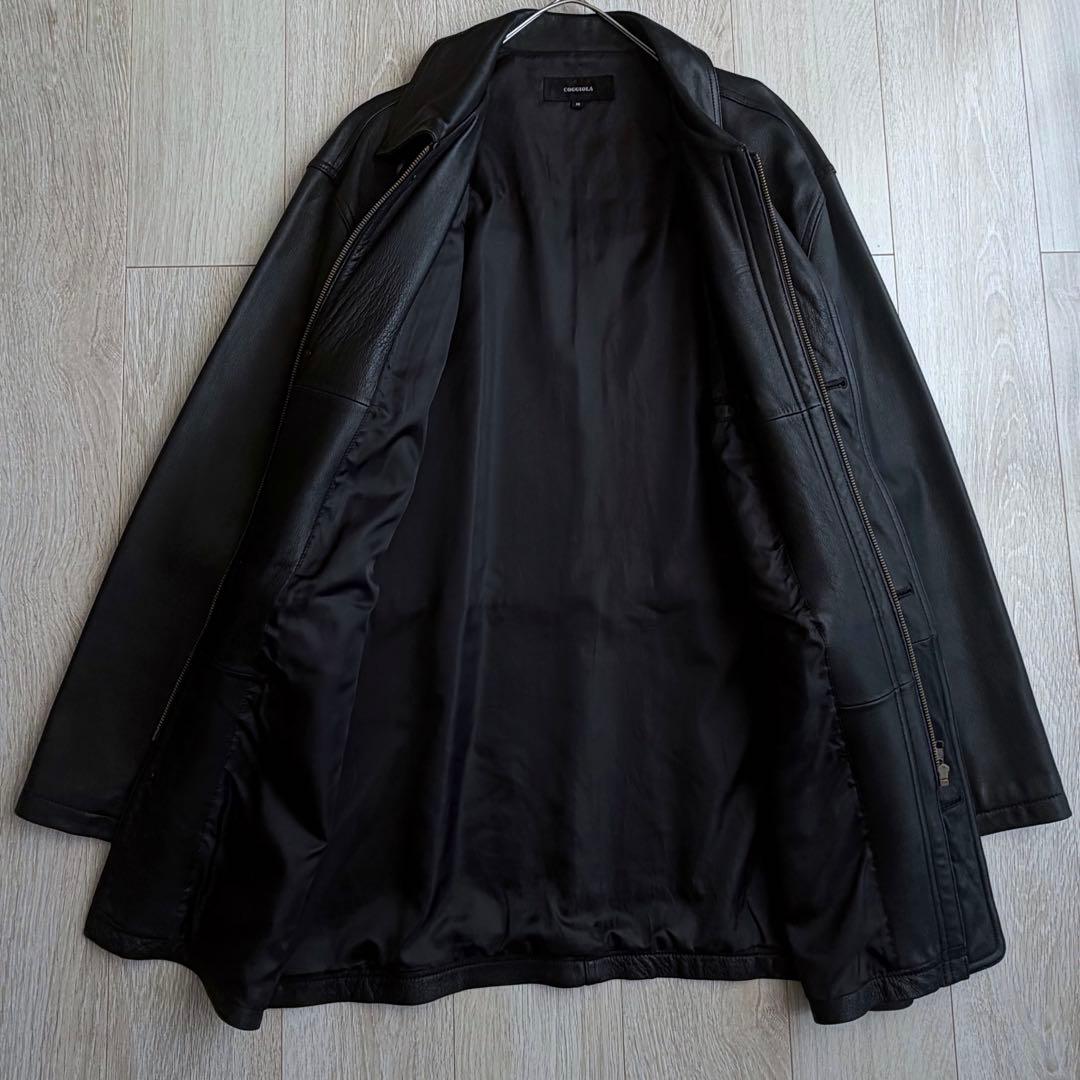 希少 VINTAGE ラムレザー カーコート ブラック M 羊革 レザーブルゾン