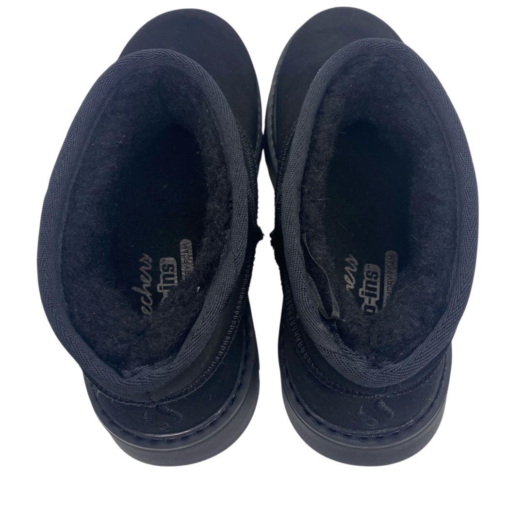 【極美品】 スケッチャーズ　24cm スリップインズ ムートンブーツ ブラック