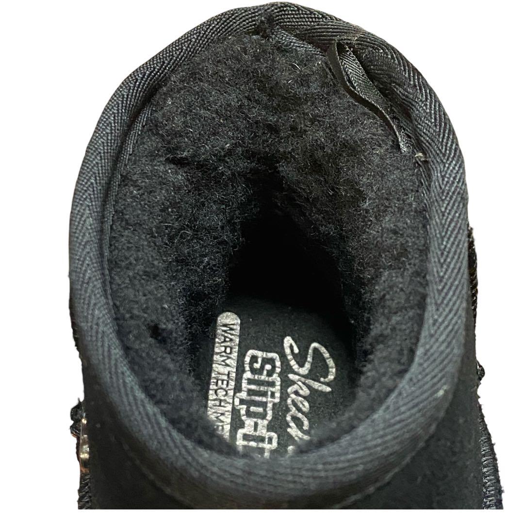 【極美品】 スケッチャーズ　24cm スリップインズ ムートンブーツ ブラック