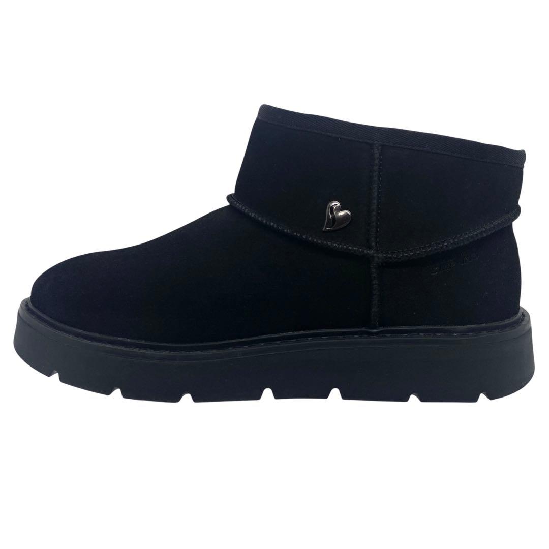 【極美品】 スケッチャーズ　24cm スリップインズ ムートンブーツ ブラック