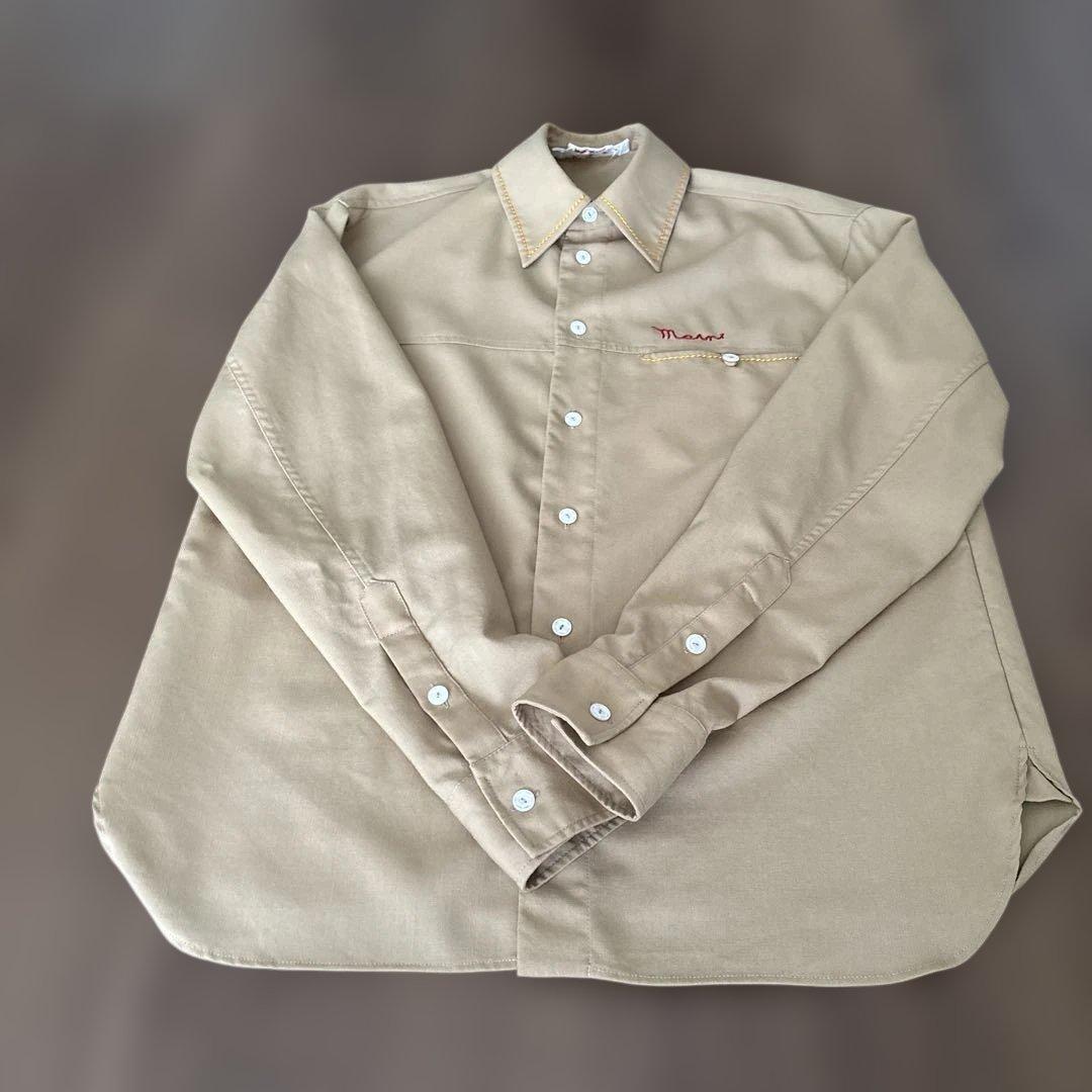 ジェイ　Marni ベージュ トロピカルウールシャツ