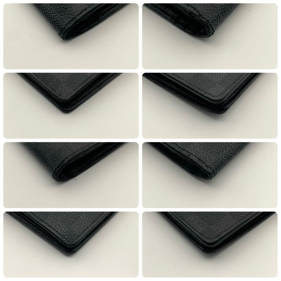 鑑定済み ルイヴィトン ポルトフォイユ ブラザ ダミエ グラフィット 長財布 黒